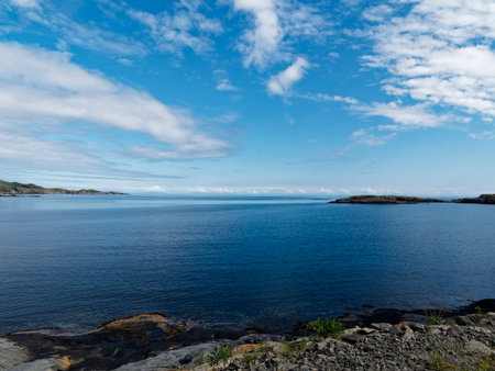 Coast of the Atlantic Ocean in Tromso, Norway.の写真素材
