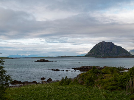 Landscape of Lofoten islands in Norway, Scandinaviaの写真素材