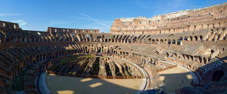 Panoramic view of Colosseum in Rome, Italyの写真素材