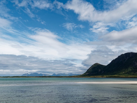 Beach in Lofoten islands, Norway in summer.の写真素材