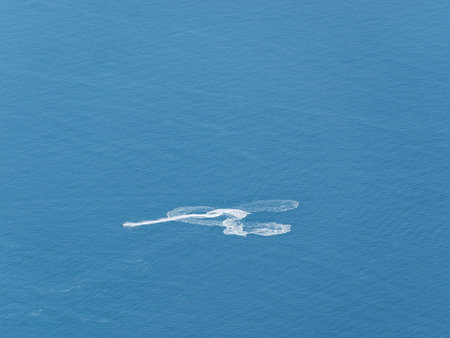 Aerial view of water in the seaの写真素材