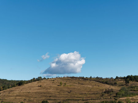 Landscape of mountain with blue sky and white clouds.の写真素材