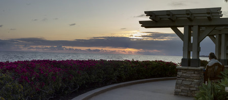Montage pergola at Sunsetの写真素材