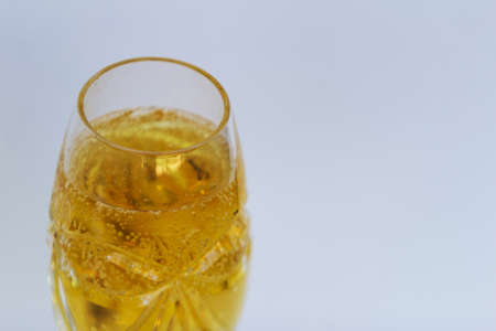 Champagne crystal glass flute on New Years Eveの写真素材