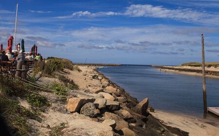 Sesuit Harbor in Dennis, Massachusetts on Cape Cod in the summerのeditorial素材