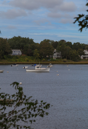 Orleans, Massachusetts  September 23, 2015: boats anchored in a quaint Cape Cod marsh.のeditorial素材