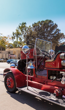 Laguna Beach, CA, USA - October 2, 2016: Red 1931 Seagrave Suburbanite 500 GPM Pumper fire engine...