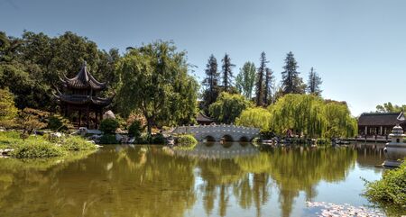Los Angeles, California, April 1, 2017: Chinese garden at the Huntington Botanical Gardens in...