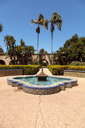 San Diego, CA, USA - May 20, 2017: Beautiful Alcazar Garden at the Balboa Park in San Diego....
