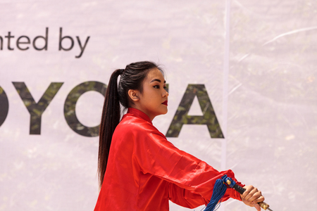 San Diego, CA, USA â July 1, 2017: Chinese martial arts demonstration performed at the San Diego Zoo Safari park. Editorial only.のeditorial素材