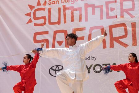 San Diego, CA, USA â€“ July 1, 2017: Chinese martial arts demonstration performed at the San...