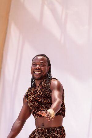 San Diego, CA, USA â€“ July 1, 2017: Acrobatic performance of the Zuzu African acrobats at the...