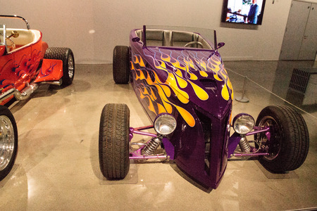 Los Angeles, CA, USA - July 23, 2017: Purple 1932 Ford Roadster called Passion displayed at the...