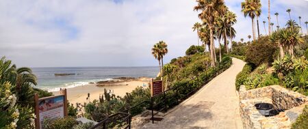 Overcast Summer sky over Heisler Park in Laguna Beach, California.