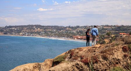 Coastline of La Jolla Cove in Southern California in summer on a sunny day