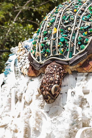 Naples, Florida, USA â July 7, 2018: Sculpture called Natasha the Turtle made of plastic waste found in the ocean as part of the Washed Ashore exhibit at the Naples Zoo in Naples, Florida. Editorial use.の写真素材