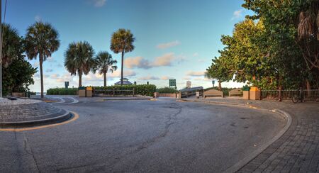 Cul-de-sac Entrance to Vanderbilt Beach at sunrise in Naples, Florida.