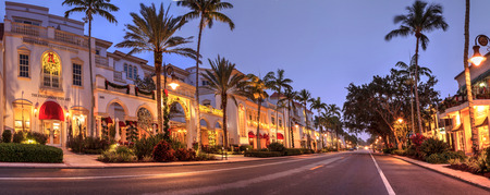 Naples, Florida, USA â€“ December 22, 2018: Christmas lights as sunrises over The French...