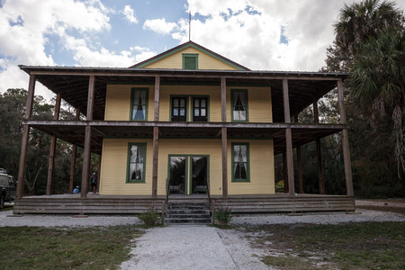 Estero, Florida, USA - February 23, 2019:  1904 Planetary Court at historic Koreshan State Park.のeditorial素材
