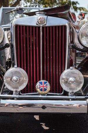 Naples, Florida, USA â March 23,2019: Black 1951 MG TO at the 32nd Annual Naples Depot Classic Car Show in Naples, Florida. Editorial only.のeditorial素材