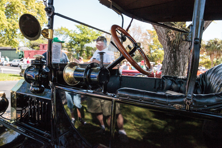 Naples, Florida, USA â March 23,2019: Black 1915 Ford Model T Touring at the 32nd Annual Naples Depot Classic Car Show in Naples, Florida. Editorial only.のeditorial素材