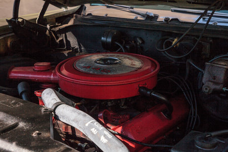 Naples, Florida, USA â€“ March 23,2019: Green 1969 Oldsmobile Cutlass 442 at the 32nd Annual...