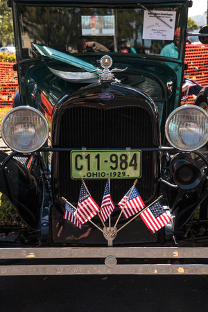 Naples, Florida, USA â March 23,2019: Black 1929 Ford Pickup at the 32nd Annual Naples Depot Classic Car Show in Naples, Florida. Editorial only.のeditorial素材
