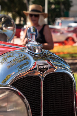 Naples, Florida, USA â March 23,2019: Red 1929 Auburn 120 Speedster at the 32nd Annual Naples Depot Classic Car Show in Naples, Florida. Editorial only.のeditorial素材