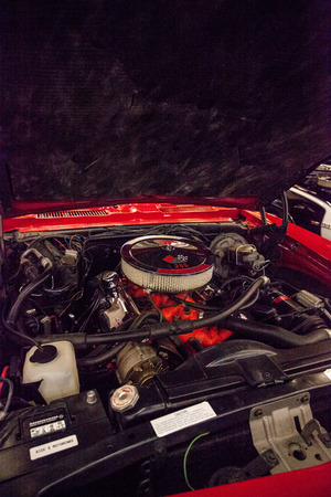Punta Gorda, Florida, USA â€“ October 13, 2019: Red 1969 Chevrolet Camaro SS displayed at the...
