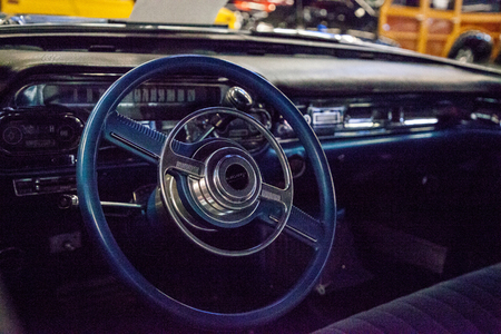 Punta Gorda, Florida, USA â October 13, 2019: Blue 1957 Cadillac Eldorado displayed at the Muscle Car City museum. Editorial Useのeditorial素材