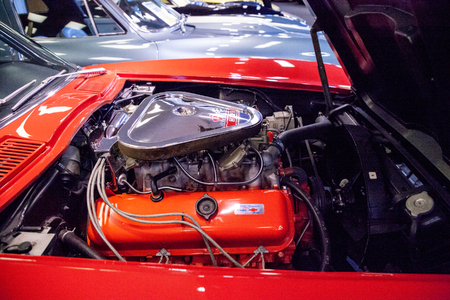 Punta Gorda, Florida, USA â€“ October 13, 2019: Red 1967 Chevrolet Corvette L-71 original...