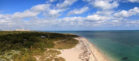 Aerial view of Bill Baggs Cape Florida State Park at Key Biscayne in Miami, Florida.の写真素材