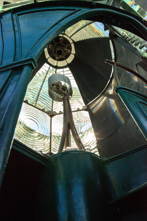 Light at the top of the Jupiter Inlet Lighthouse in Jupiter, Floridaのeditorial素材