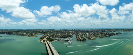 Bridge headed into Marco Island along the Gulf of Mexico in Southwest Floridaの写真素材