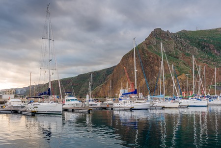 Yach marina Santa Cruz de la Palma. Canary islands, Spainの写真素材
