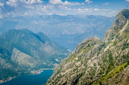 Boka Kotor bay view from Lovcen. Balkan mountains in Montenegro.の写真素材