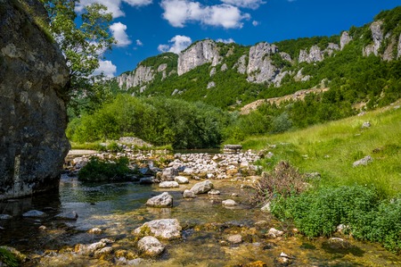 River Komarnica in the mountains of Montenegro. Beautiful summer day.の写真素材