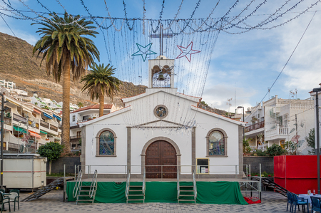 Church at Los Gigantes, Tenerife islandの写真素材