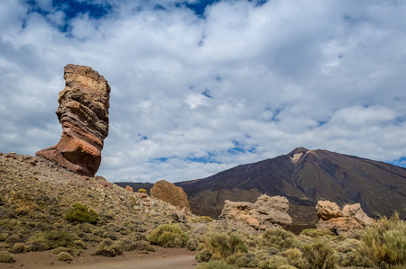 Garcia rock and Teide volcano, Tenerife islandの写真素材