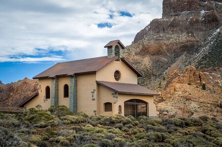 Ermita de Nuestra chapel at El Teide national reserve, Tenerife island.の写真素材