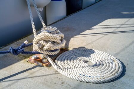 Docking line beautifully coiledの写真素材