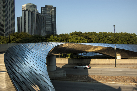 Bridge in Millennium Park, Chicagoのeditorial素材