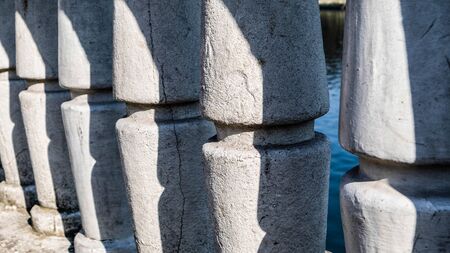 Column in a park on a river