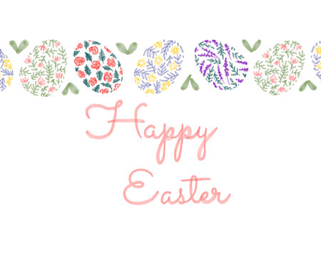 Happy Easter. illustrations of watercolor cute bunny, chick, flowers, plants and greeting frame. Pictures for poster, invitation, postcard or backgroundの写真素材