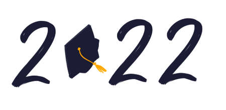 Class of 2022 handwritten typography. Education. Students 2022 class