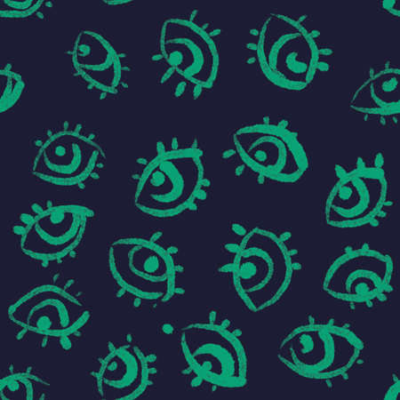 hand drawn seamless pattern with open eyes. Modern website backdrop, wallpaper, textile print design. Minimal scandinavian styleの写真素材