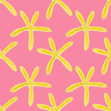 Watercolor illustration of starfish seamless pattern on backgroundの写真素材