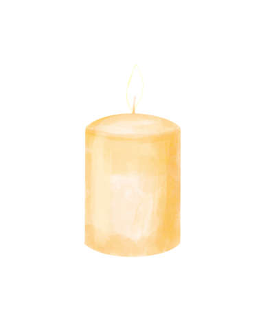 candles with watercolor separating on white for decorating in Halloween, New Year and Christmas.の写真素材