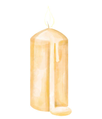 candles with watercolor separating on white for decorating in Halloween, New Year and Christmas.の写真素材