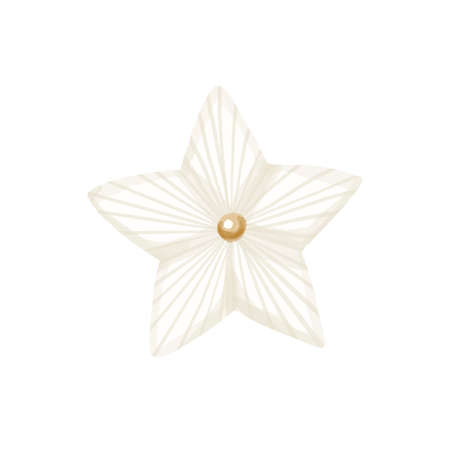 Watercolor white star. Christmas tree toy. Christmas toy isolated on a white backgroundの写真素材